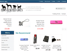 Tablet Screenshot of pawsforpetgifts.co.uk